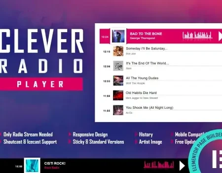 CLEVER – HTML5 Radio Player & History – Elementor