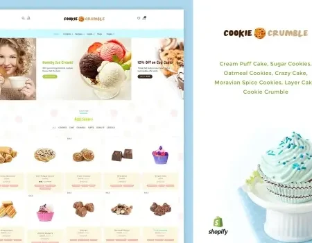 Cookie Food | Bakery, Cookie, Food Product Shopify Theme