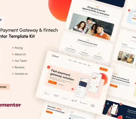Bitpay – Online Payment Gateway & Fintech Elementor Pro Template Kit