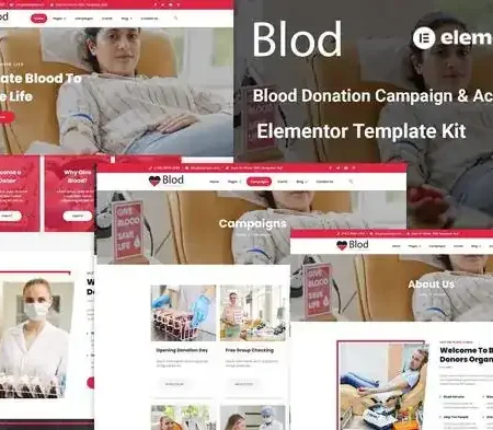 Blod – Blood Drive & Donation Campaigns Elementor Template Kit