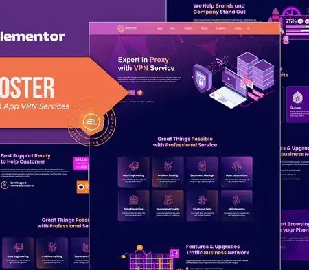 Booster – Proxy & App VPN Service Elementor Template Kit