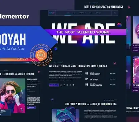 Booyah – Creative Artist Portfolio Elementor Template Kit