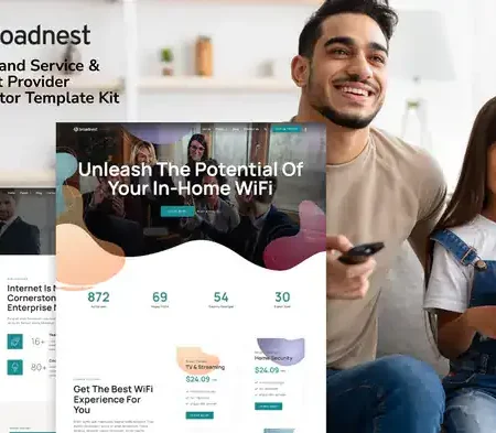 Broadnest – Broadband Service & Internet Provider Template Kit