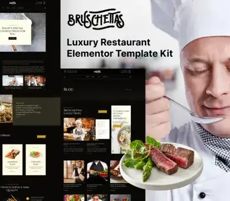 Bruschettas – Luxury Restaurant Elementor Template Kit