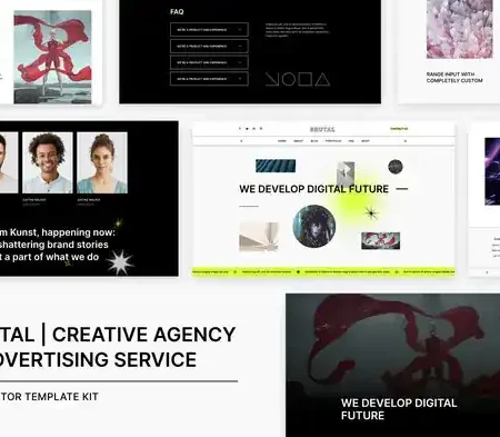 Brutal | Creative Agency & Advertising Service Elementor Template Kit
