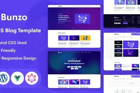 Bunzo – VUE JS Blog Template