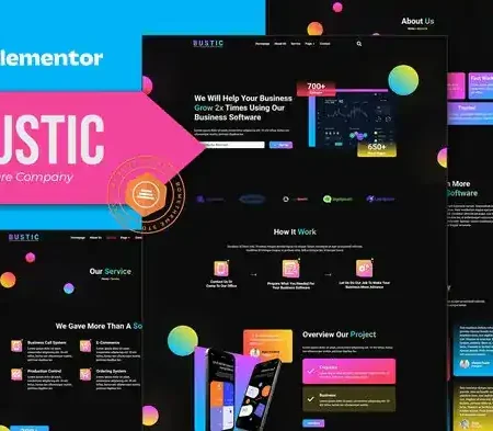 Bustic – Tech & Software Company Elementor Template kit