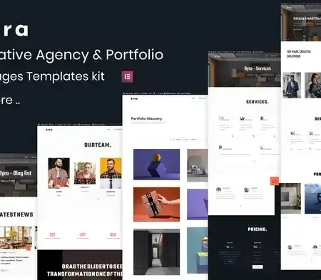 Byra – Creative Agency & Modern Portfolio Elementor Template Kit