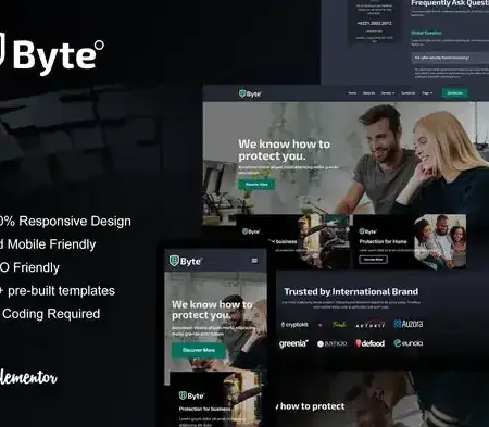 Byte – Cyber Security Business Elementor Template Kit