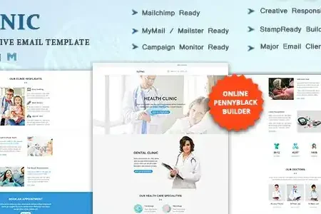 CLINIC – Multipurpose Responsive Email Template with Online StampReady & Mailchimp Builders