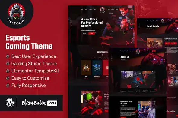 CROX - Esports & Gaming Elementor Template Kit CROX Esports Gaming Elementor Template Kit