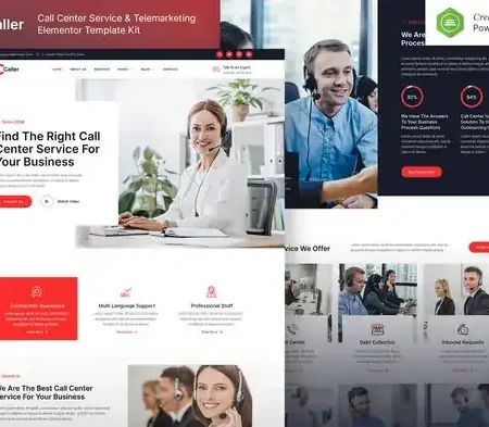 Callerr – Call Center Service & Telemarketing Elementor Template Kit