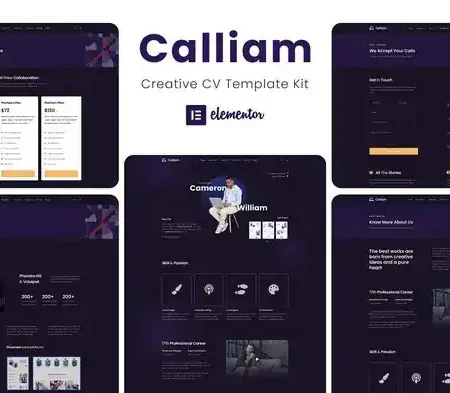 Calliam – Creative CV Elementor Template Kit