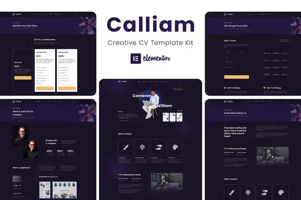Calliam – Creative- CV -Elementor -Template- Kit-khoplugin.com Calliam – Creative CV Elementor Template Kit khoplugin.com
