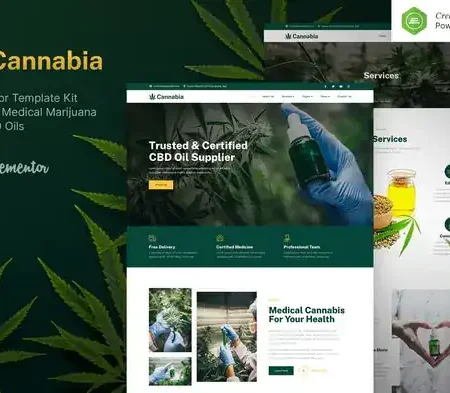Cannabia – Medical Marijuana & CBD Oil Elementor Template Kit