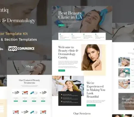 Cantiq – Beauty Clinic & Dermatologist Elementor Pro Template Kit