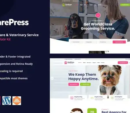 CarePress – Pet Care & Veterinary Elementor Template Kit