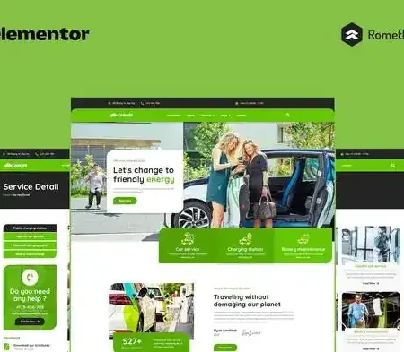 Caroze – Charging Station &EV Servicing Elementor Pro Full Site Template Kit