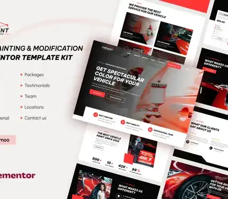 Carpaint – Car Painting & Modification Elementor Template Kit