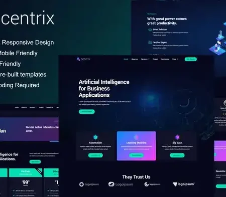 Centrix – Artificial Intelligence & Technology Services Elementor Template Kit