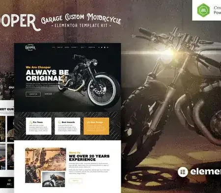 Chooper – Custom Motorcycle Garage Elementor Template Kit