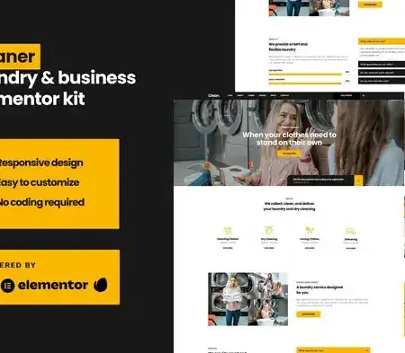 Cleaner – Laundry Business Elementor Template Kit