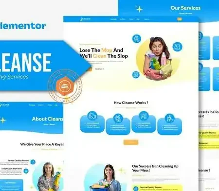 Cleanse – Cleaning Services Elementor Template Kit