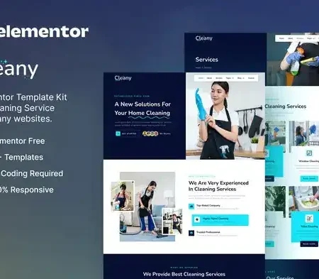 Cleany – Cleaning Service Company Elementor Template Kit