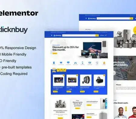 Clicknbuy – Woocommerce Electronic Store Elementor Template Kit