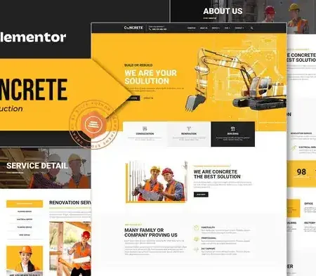 Concrete – Construction Elementor Template Kit