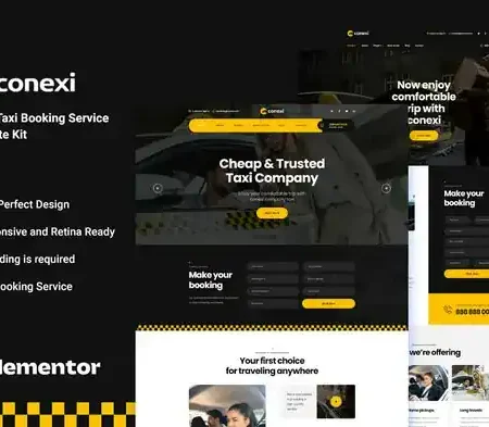 Conexi – Online Taxi Booking Service Template Kit