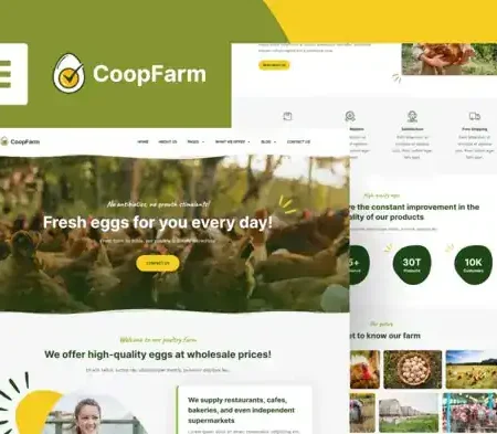 CoopFarm – Poultry Farm Elementor Template Kit