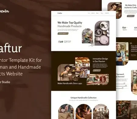 Craftur – Craftsman & Handmade Products Elementor Template Kit