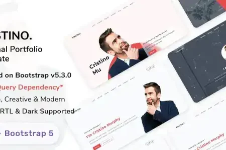 Cristino – Bootstrap 5 Personal Portfolio Template + Dark + RTL