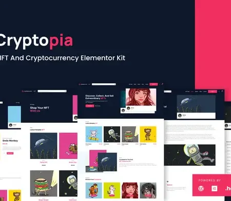 Cryptopia – NFT Crypto Sales Elementor Template Kit
