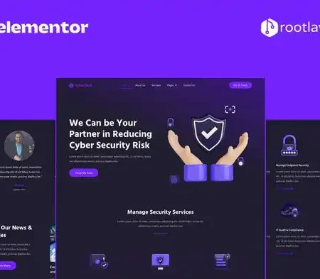 Cybertech – Cyber Security Elementor Pro Full Site Template Kit