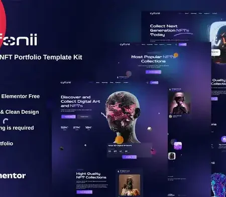 Cyfonii – NFT Digital Asset Agency Portfolio Elementor Template Kit