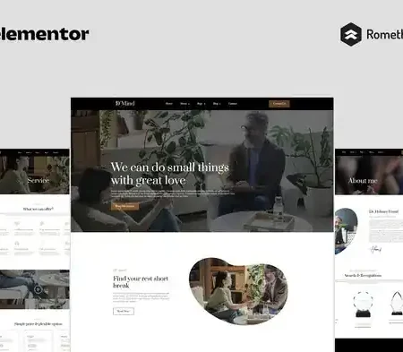 D’Mind – Psychology & Counseling Elementor Pro Full Site Template Kit