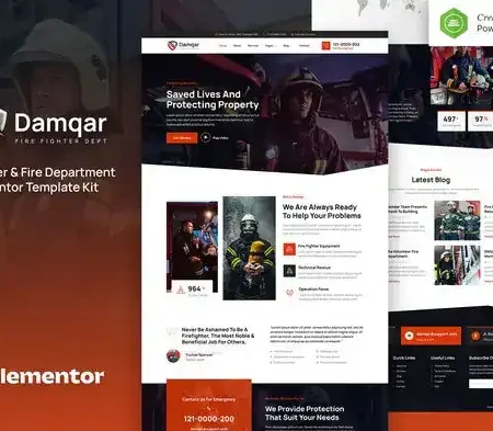 Damqar – Firefighter & Fire Department Elementor Template Kit