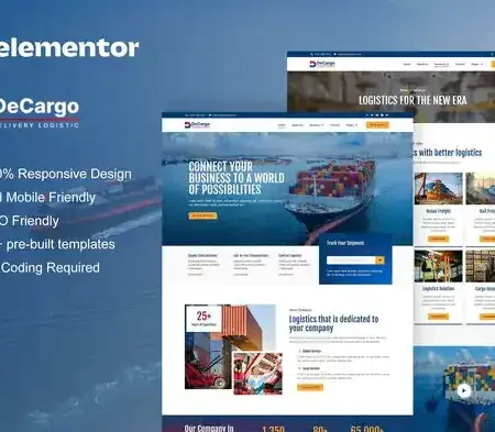 DeCargo – Logistics & Transportation Services Elementor Template Kit
