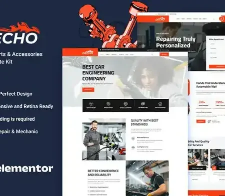 Decho – Car Repair Mechanic Elementor Template Kit