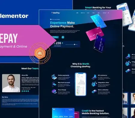 DeePay – Card Payment & Online Banking Elementor Template Kit