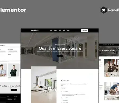 Defloor – Floor Company Elementor Pro Full Site Template Kit