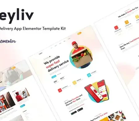 Deyliv – Food Delivery App Elementor Template Kit