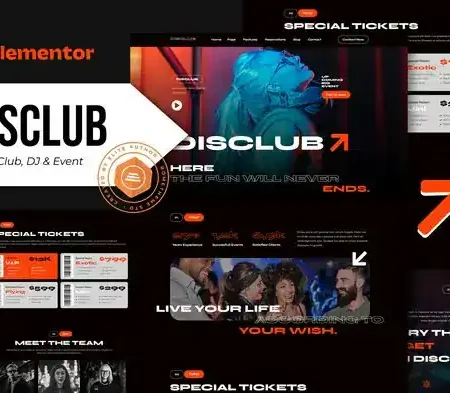 Disclub – Night Club DJ & Events Elementor Pro Template Kit