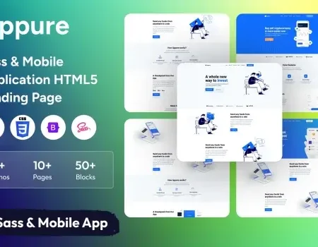 Appure – Sass & Mobile Application HTML5 Template