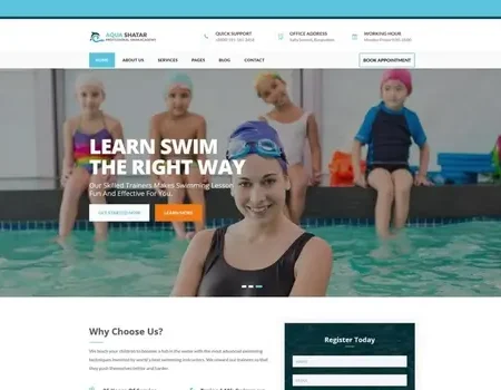 Aqua Shatar – Professional Swim Academy Template