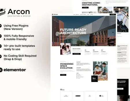 Arcon – Architecture & Interior Elementor Template Kit