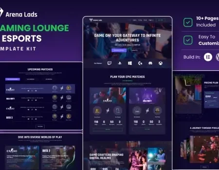 Arena Lads – Esports & Gaming Elementor Template Kit