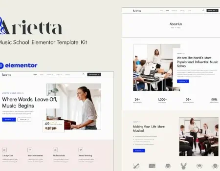 Arietta – Music School Elementor Template Kit